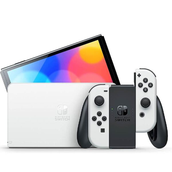 Nintendo Switch (OLED) Avec manettes Joy-Con blanches - Rabat Maroc
